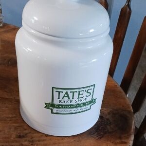 Tate's Bake Shop White Ceramic Jar